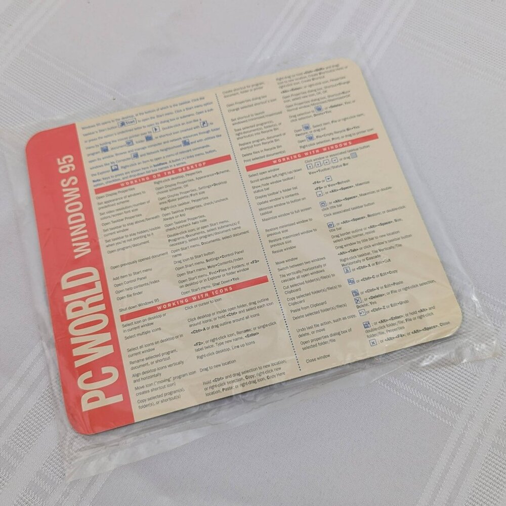 PC World Windows 95 mousepad brand new sealed in original packaging